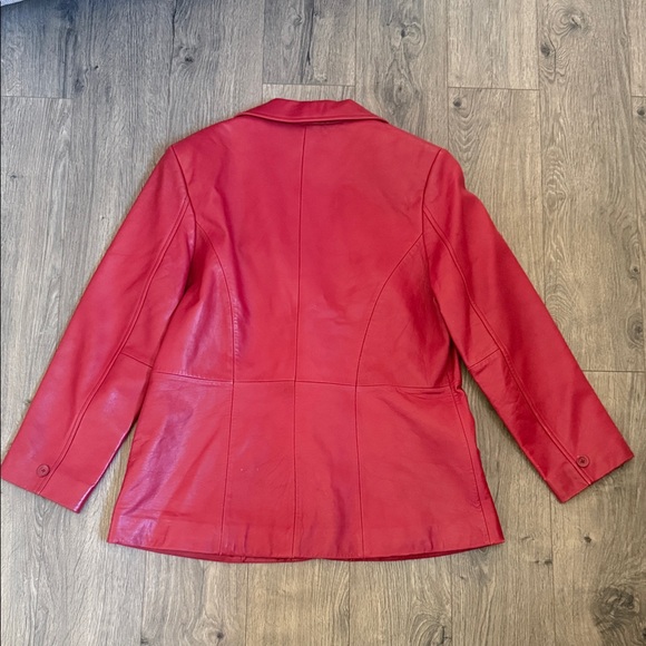 Nordstrom Red Leather Jacket - Picture 3 of 4